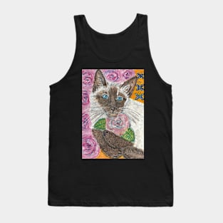 Siamese cat flowers Tank Top